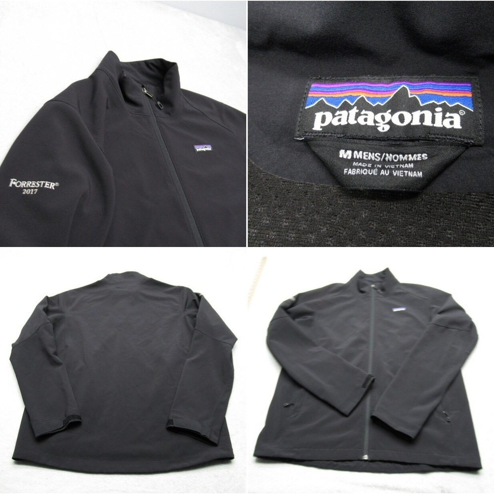 Patagonia Adze Jacket Mens Medium Black Softshell Full Zip Uniform Hiking LOGO